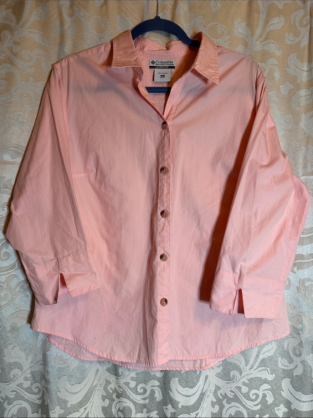 Columbia Light Pink Casual Button-Down Shirt